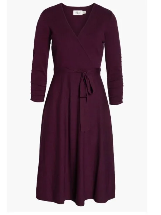 Eliza J Faux Wrap Sweater Dress Size M - Picture 4 of 13